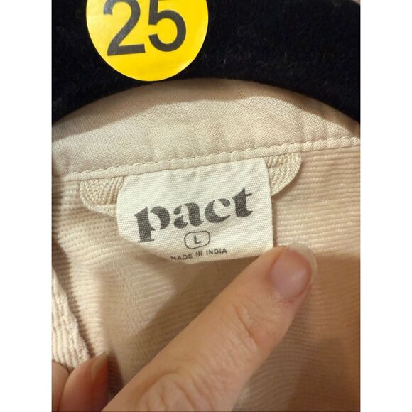 PACT Womens Modern Corduroy Bomber Jacket Sandshell Beige Size L - Picture 5 of 9